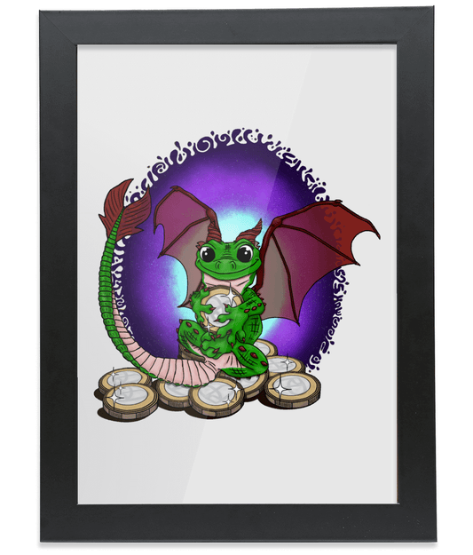 Baby Dragon Framed A4 Fine Art Print