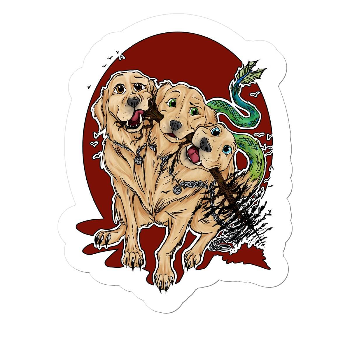 Cerberus 3 by 4 Inch Sticker