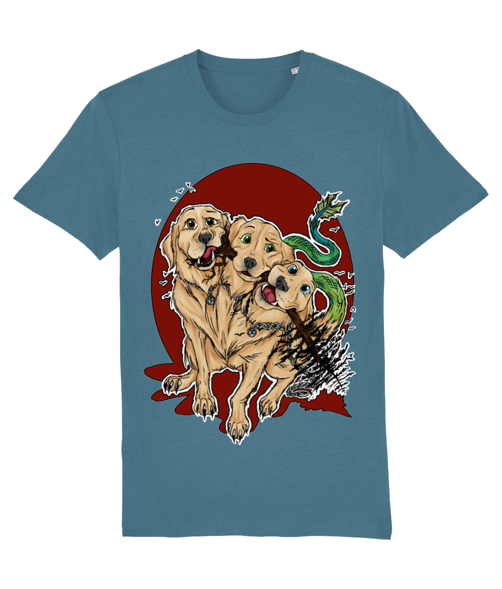 Golden Retriever Cerberus Stargazer Blue T-Shirt