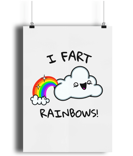 I Fart Rainbows Cloud Lustre Art Print